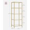 Narrow Glass Shelf Bookcase with Steel Frame for Bedroom Living Room Office Bathroom Storage